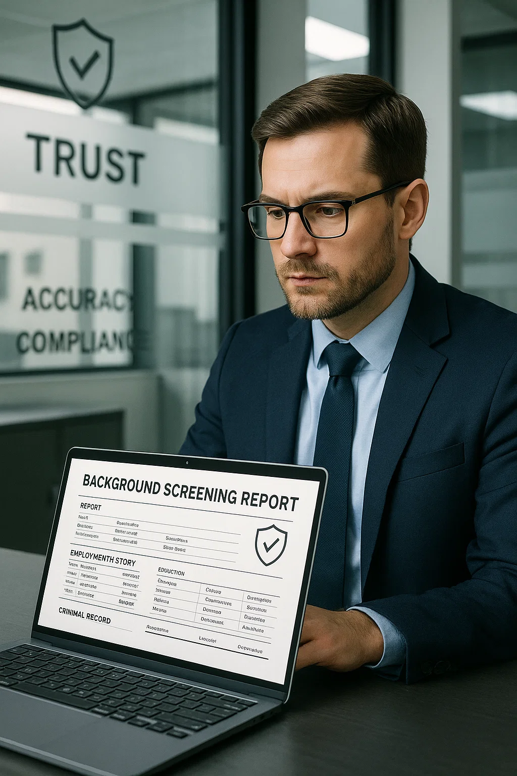 Employment risk mitigation through trusted background screening with secure verification.
